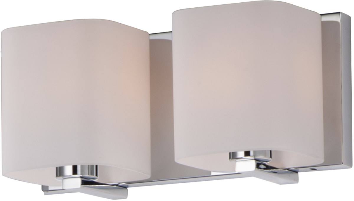 13W Wrap 2 Light Bathroom Vanity Light Fixture in Polished Chrome - Perfect for Modern Bathroom and Powder Room Lighting
