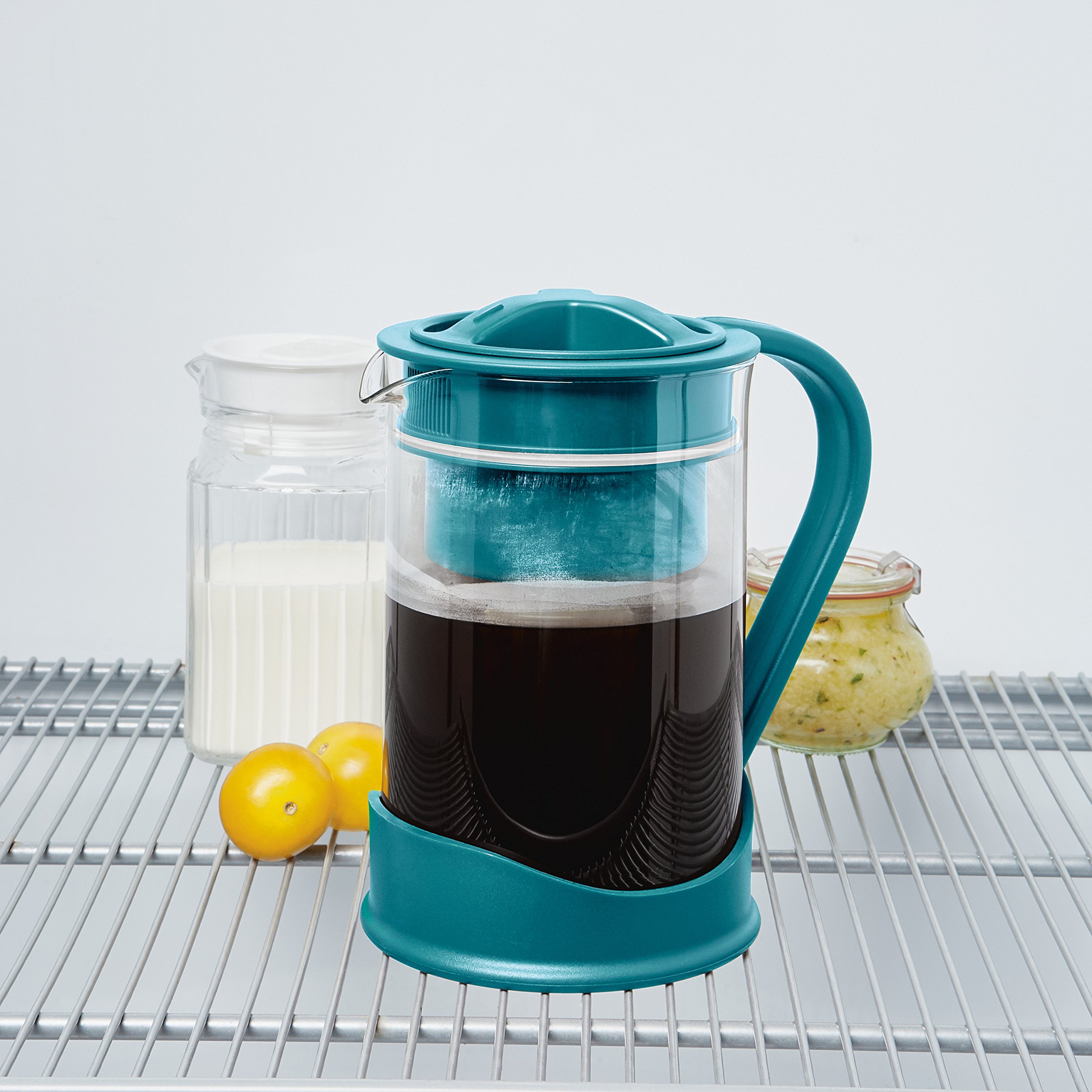 BonJour Cold Brew Coffee Maker with Glass Carafe - Iced Coffee Maker for Smooth & Rich Flavor - Perfect for Home, Office & Outdoor Use
