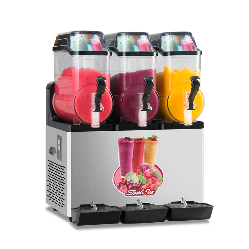 110V Commercial Slushy Machine 45L 3-Tank Stainless Steel Margarita Frozen Drink Maker with Powerful Compressor - 1100W High Efficiency Cooling for Supermarkets, Cafes, Restaurants & Bars - Perfect for Summer Parties, Poolside Events and Refreshment Stands