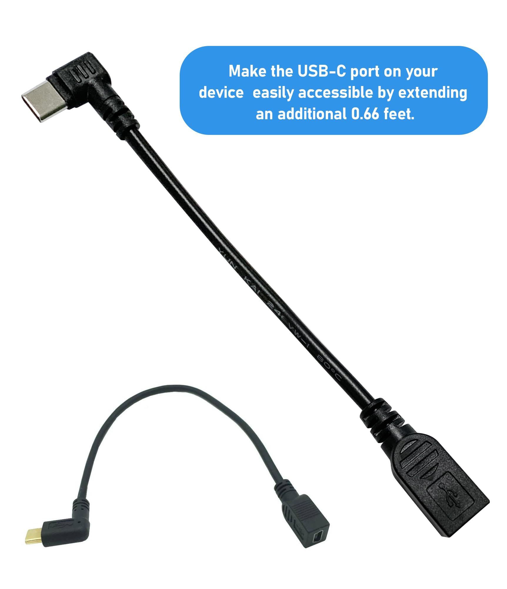 Mini USB Female to USB-C Male Adapter Cable - Charging Only - Compatible with Mini Dash Cams, Hardwire Kits & Mini USB Devices - Perfect for Car Charging & Portable Electronics