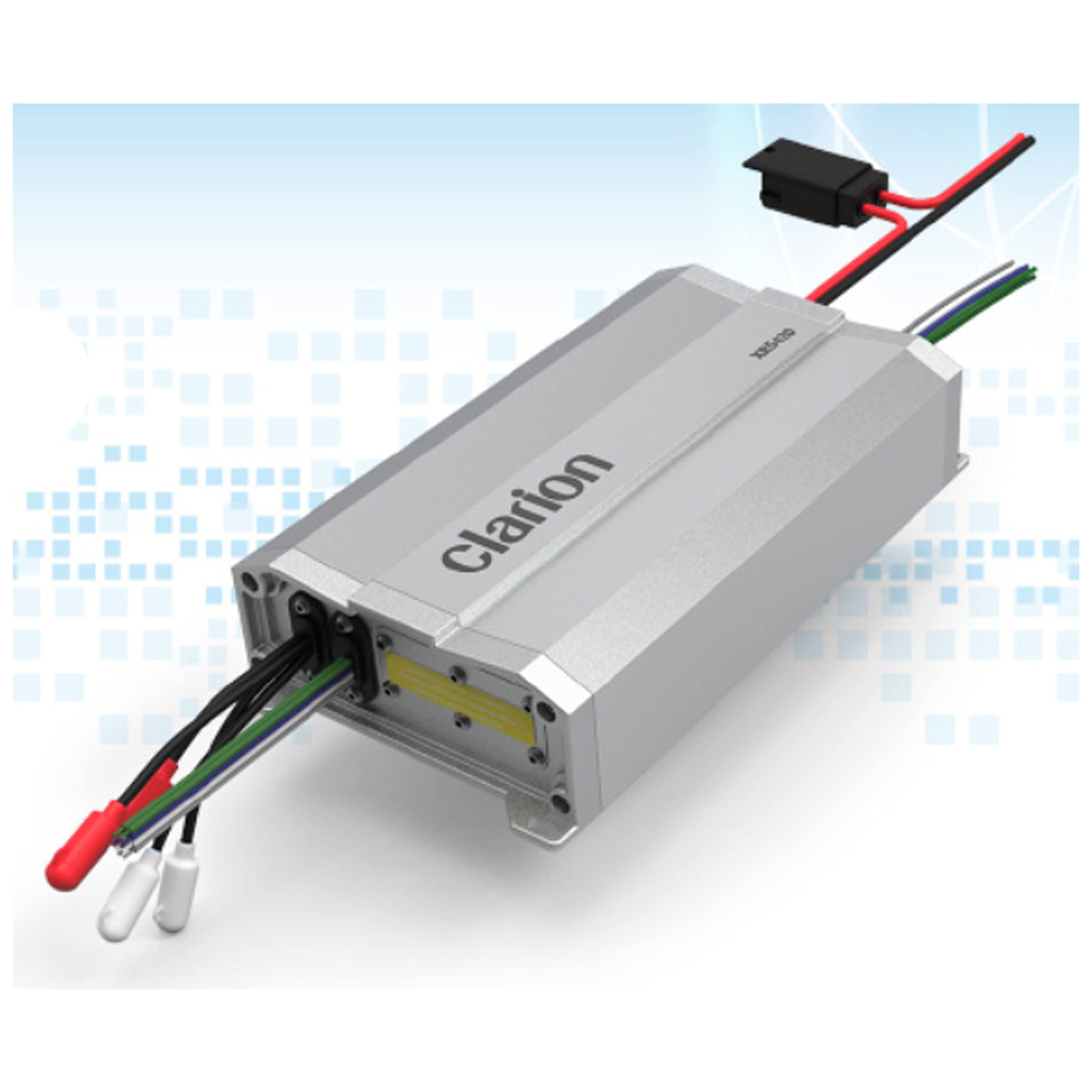 Clarion XR5420 4-Channel 400W Car Amplifier - High Power Class D Audio System with Subwoofer Output & Phone Holder - Perfect for Car Audio Upgrades, Bass Boost, and Hands-Free Driving