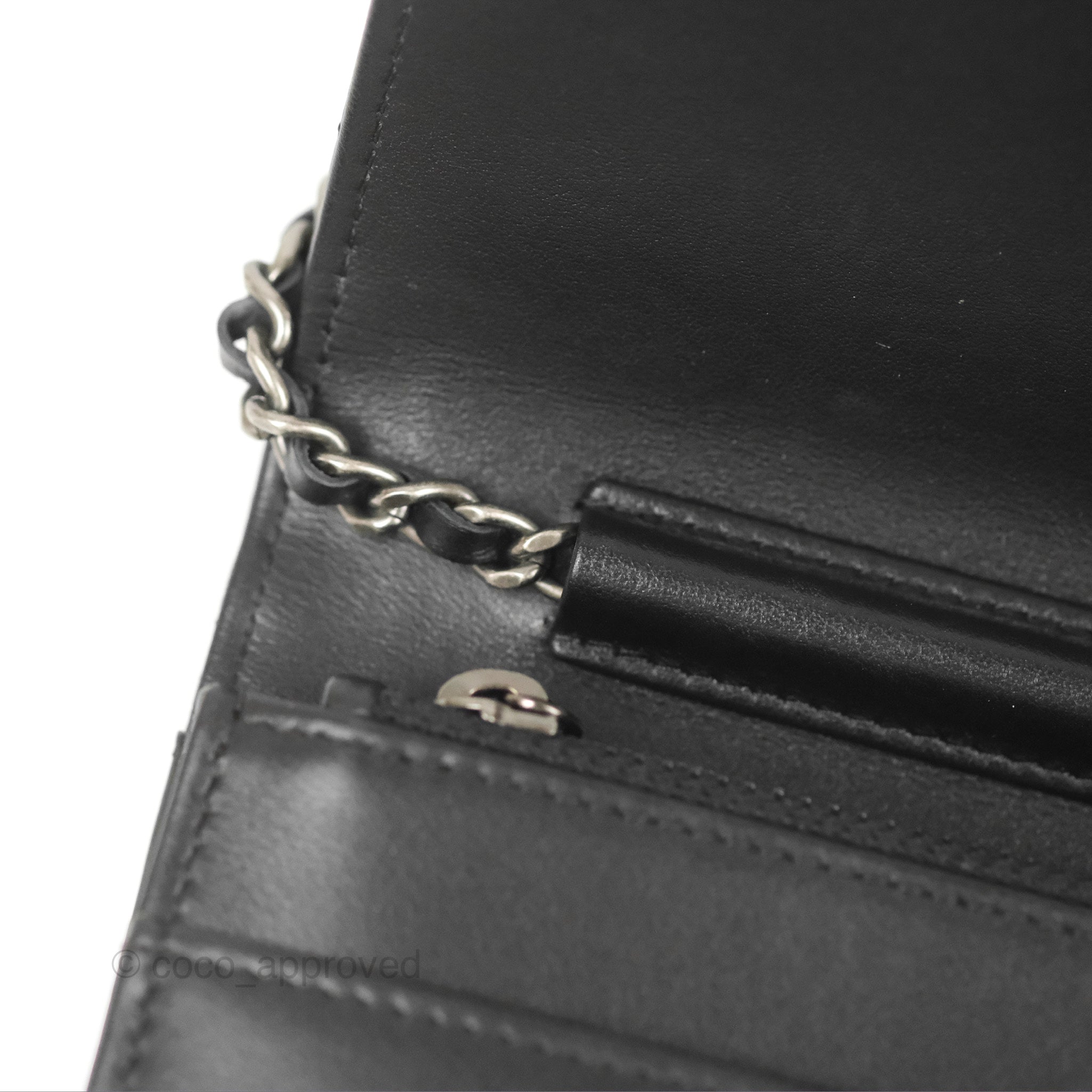 Chanel Chevron Wallet on Chain WOC Black Calfskin Gold Hardware - Luxury Crossbody Bag for Women, Perfect for Evening Events & Daily Use