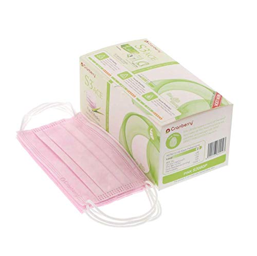 Cranberry S3 Face Masks Pink 50/Box - for Daily Protection & Comfort