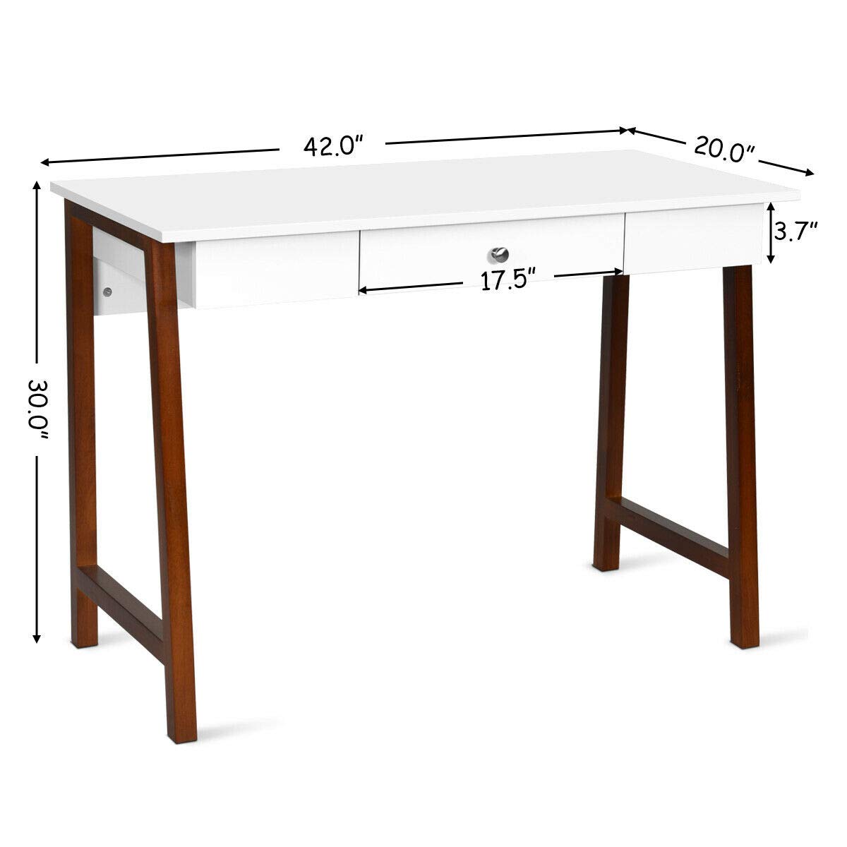 Multifunctional Computer Desk with Storage Drawer - Home Office Writing Study Makeup Dressing Table for Laptop Notebook - Perfect for Living Room, Bedroom, Game Room & Entryway Furniture