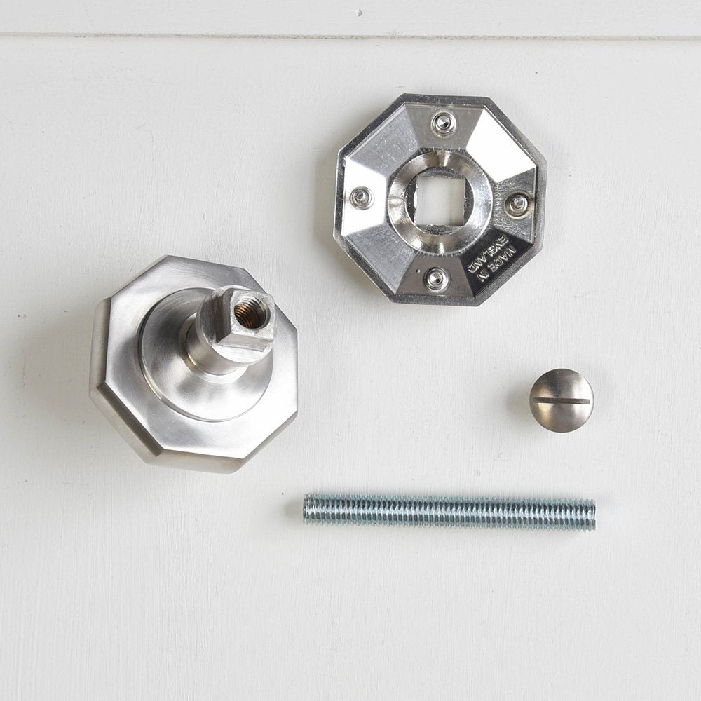 Satin Nickel Pointed Octagonal Door Pull - Modern Cabinet & Drawer Handle for Kitchen, Bathroom, and Furniture - Durable & Stylish Hardware Upgrade