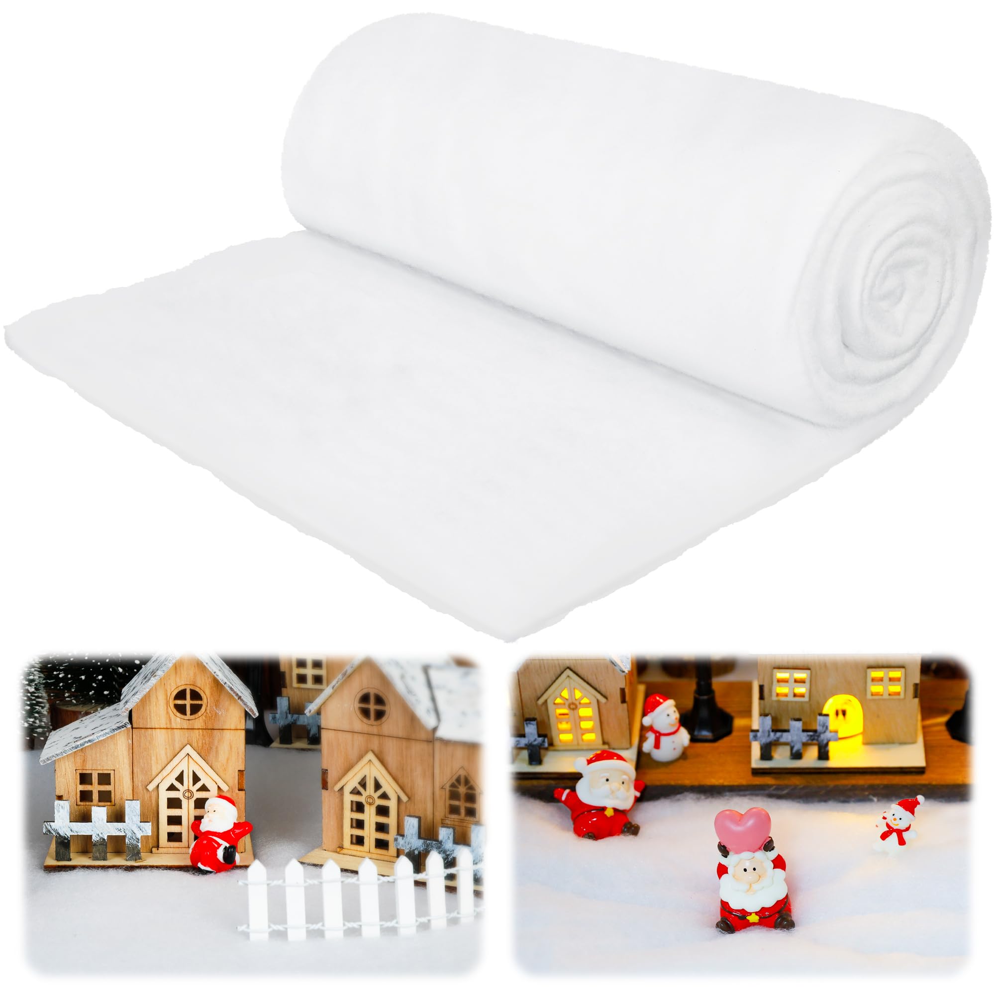 QZYL Large 3×8 FT Artificial Snow Roll - Christmas Snow Carpet for Winter Wonderland Decor, Xmas Tree Skirt & Photo Backdrop | Perfect for Holiday Villages, Fireplace Mantels & Festive Party Backgrounds