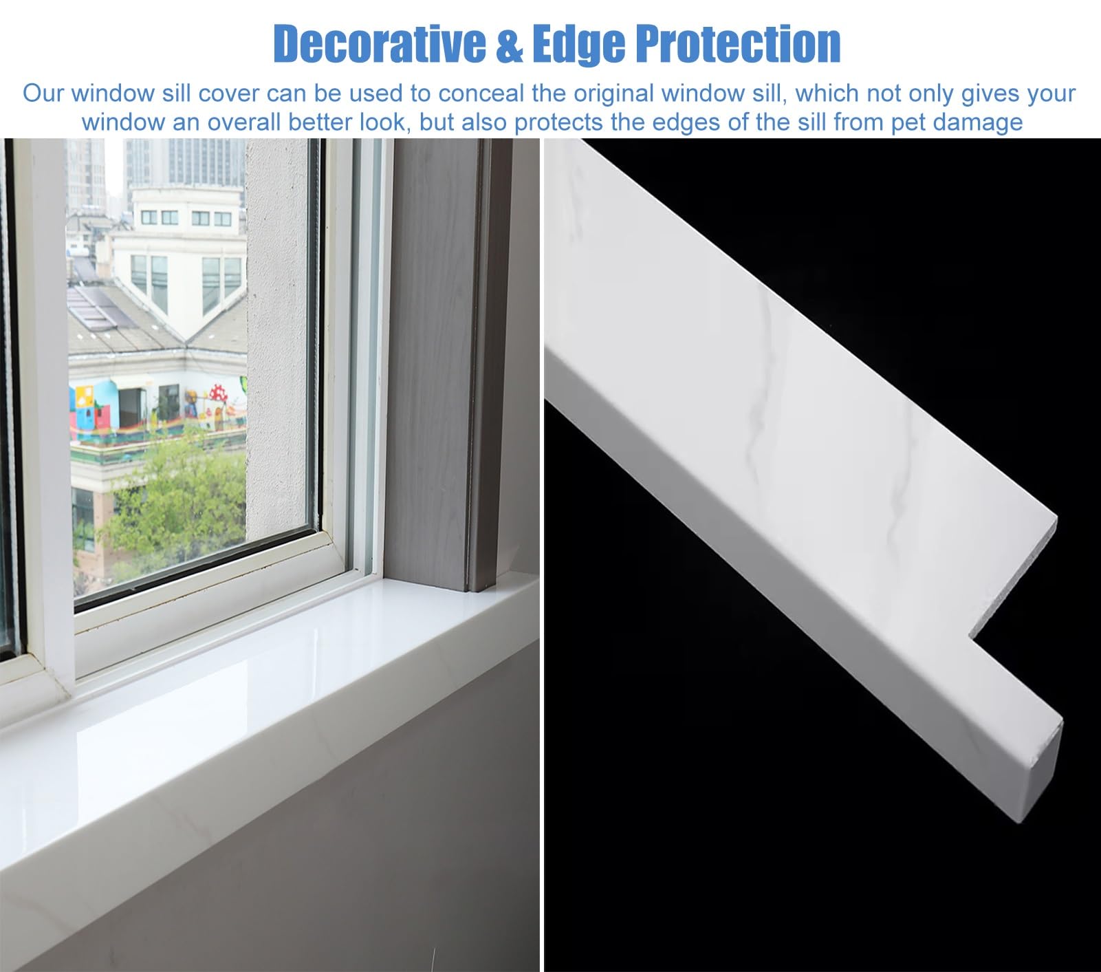 White Acrylic Window Sill Cover - 39.3