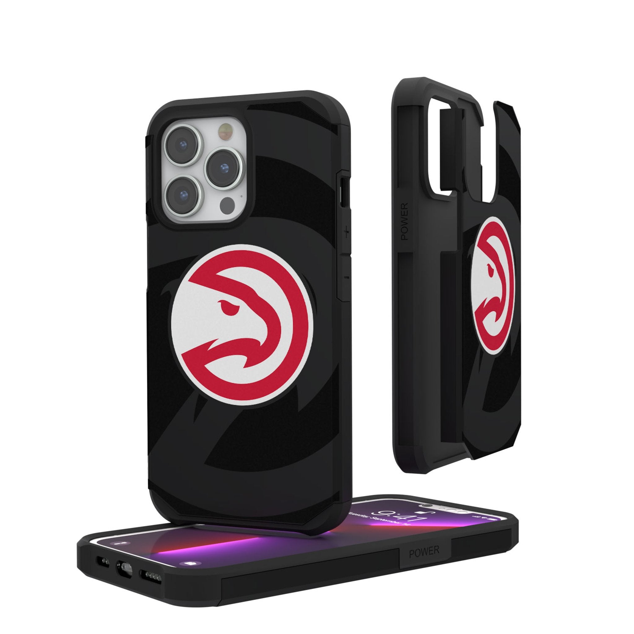 Atlanta Hawks Monocolor Tilt Rugged Phone Case - Durable Shockproof Cover for iPhone & Samsung - Perfect for Basketball Fans & Outdoor Activities