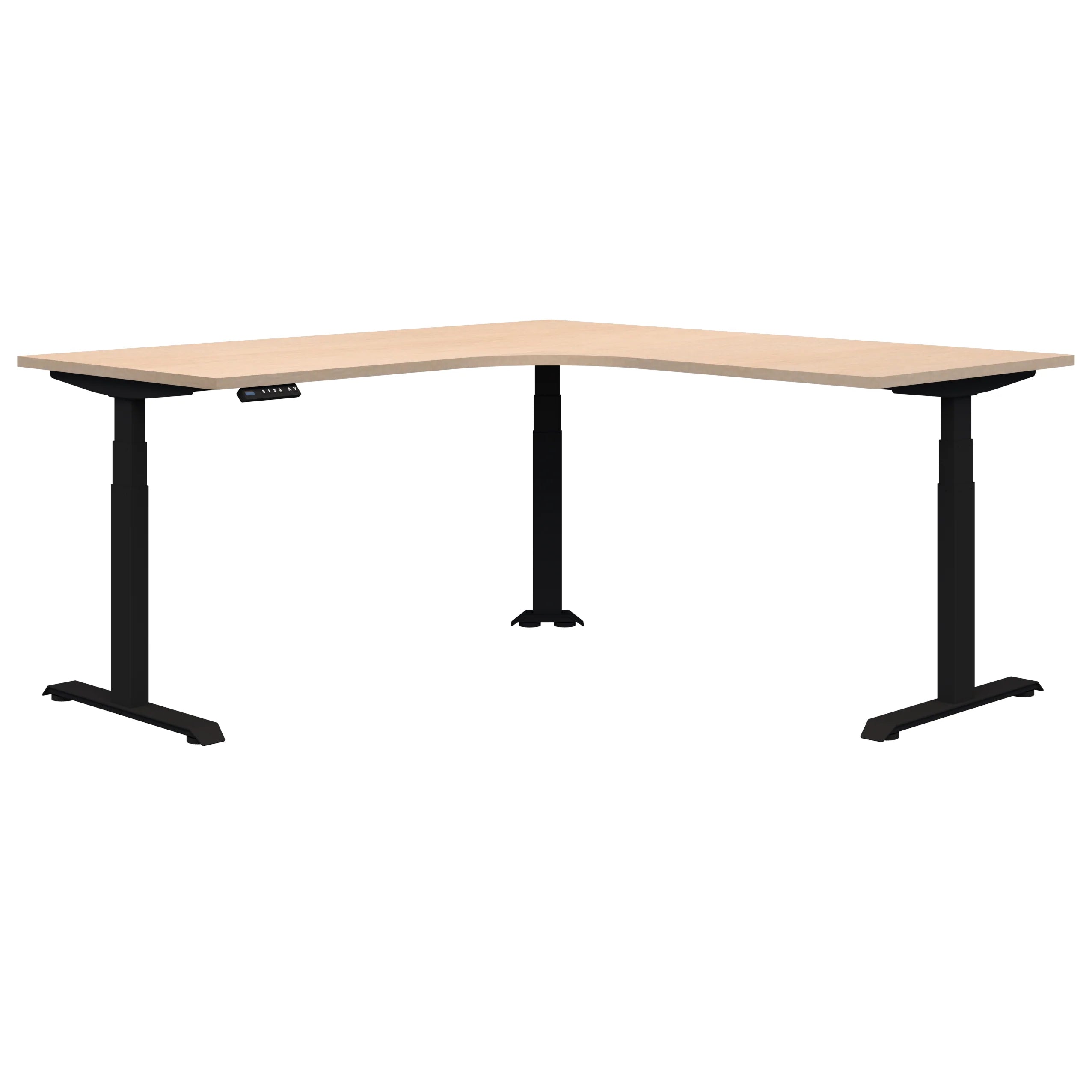 Summit II Electric Height Adjustable Corner Standing Desk - Ergonomic Home Office Workstation for Remote Work & Gaming Setup