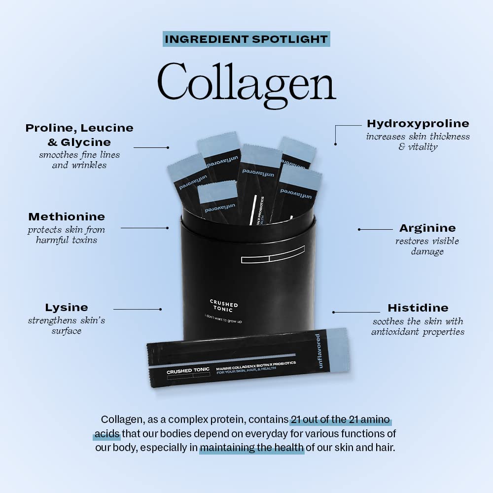 Marine Collagen Powder - 30 Unflavored Sticks for Hair Growth, Skin Care & Joint Support - Gluten Free, Dairy Free, Keto & Pescatarian Friendly - Ideal for Smoothies, Coffee & Daily Wellness Routine