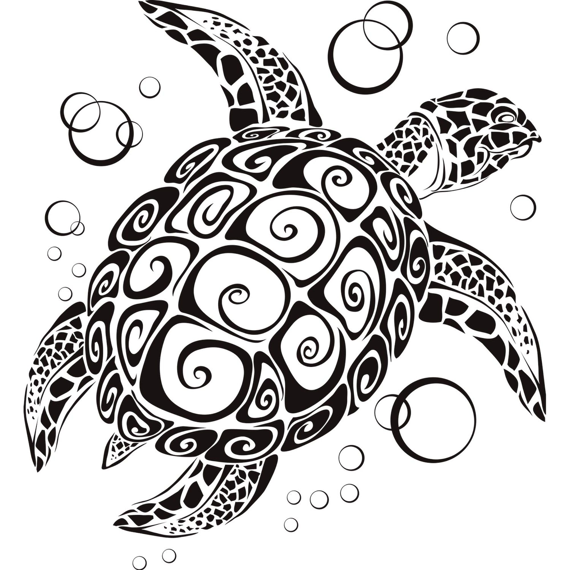 Sea Turtle Car Sticker - Oval Bumper Decal for Cars & Laptops