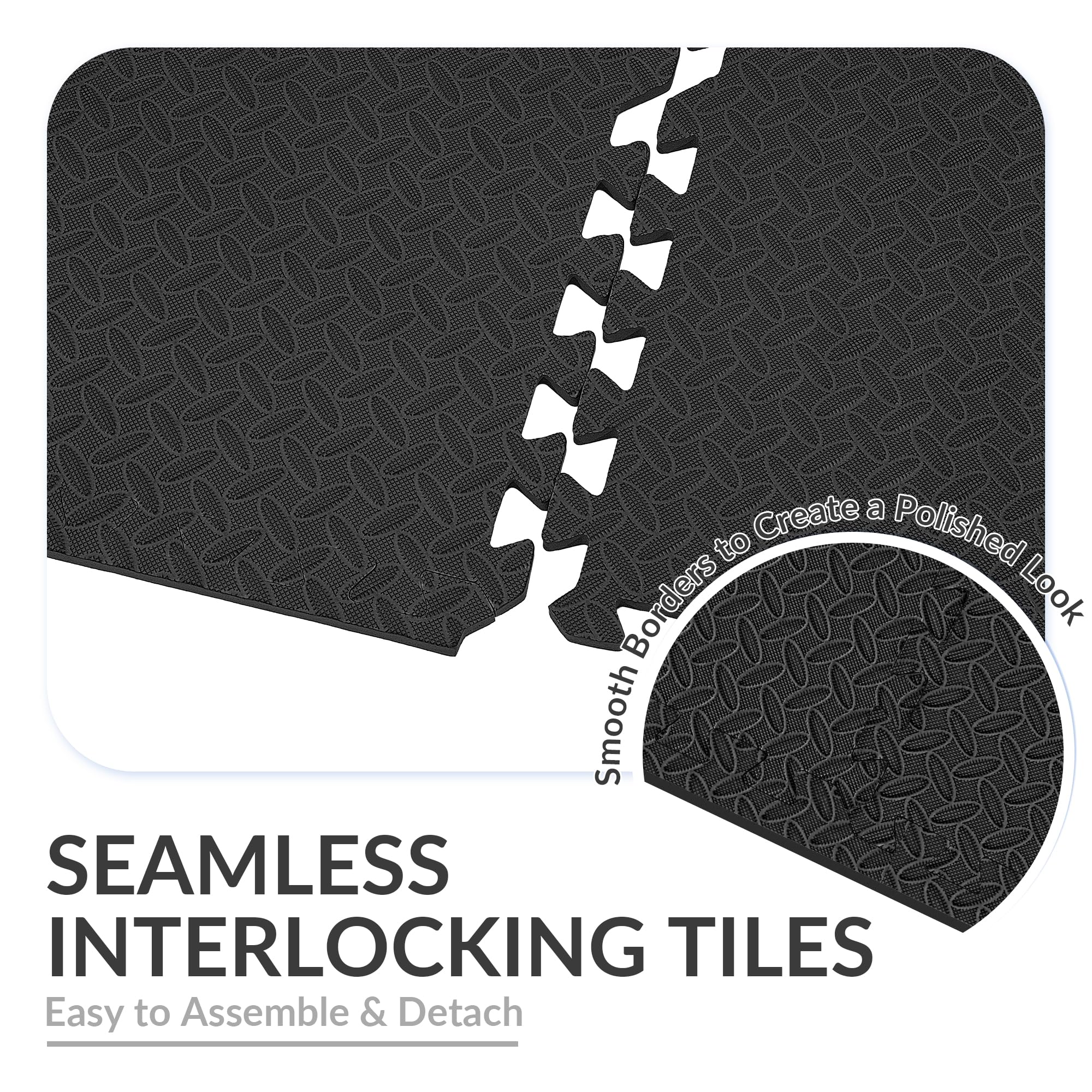 Signature Fitness EVA Foam Interlocking Puzzle Exercise Mat - Non-Slip Flooring for MMA, Yoga, Gymnastics & Home Gym - Multiple Sizes - Perfect for Workouts, Playrooms & Garage Gyms