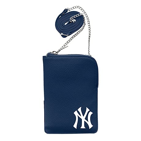 Little Earth MLB Pebble Smart Purse - New York Yankees Team Design, RFID Blocking Crossbody Bag for Women | Perfect for Baseball Games, Travel & Everyday Use
