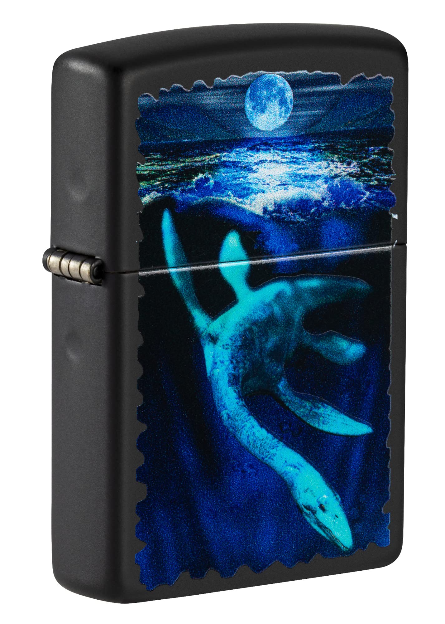 Zippo Black Light Loch Ness Monster Design Windproof Pocket Lighter - Perfect for Camping, Hiking & Outdoor Adventures
