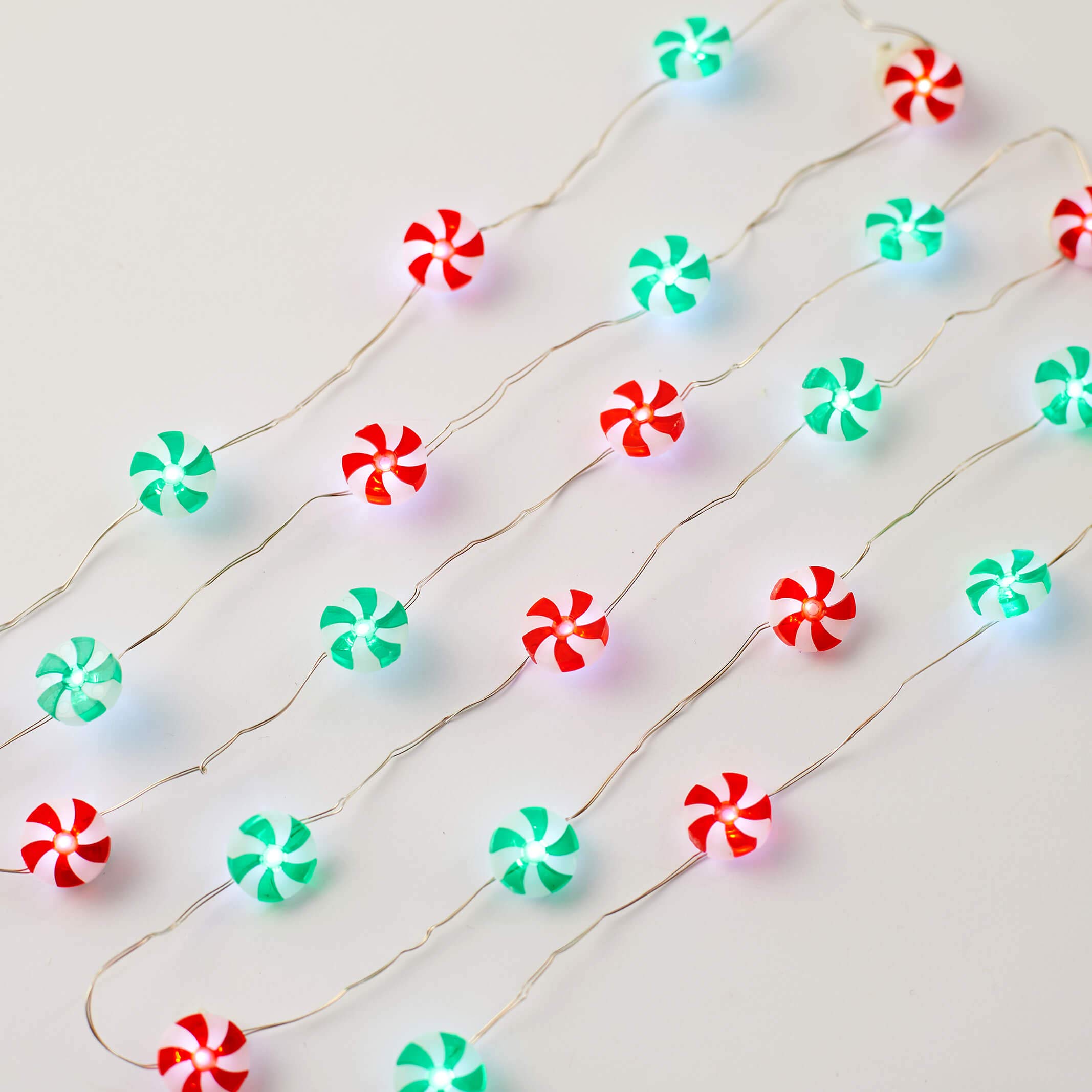 Christmas Candy String Lights 10ft - 30LED Red & Green Battery Fairy Lights with Remote for Bedroom, Party & Outdoor Decor