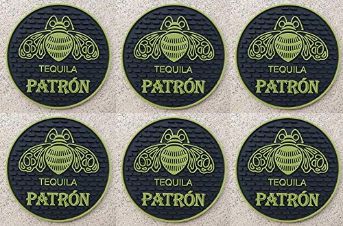 6-Pack Rubber Bar Coasters - Non-Slip Drink Coasters for Countertops, Spill-Proof Mini Bar Mats (4