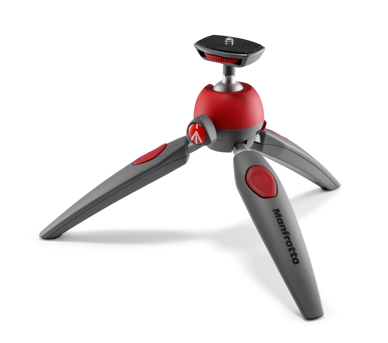 Manfrotto MTPIXIEVO-RD PIXI EVO 2-Section Mini Tripod for DSLR, Mirrorless & Compact Cameras - Foldable, Lightweight, Red - Perfect for Travel, Vlogging & Photography
