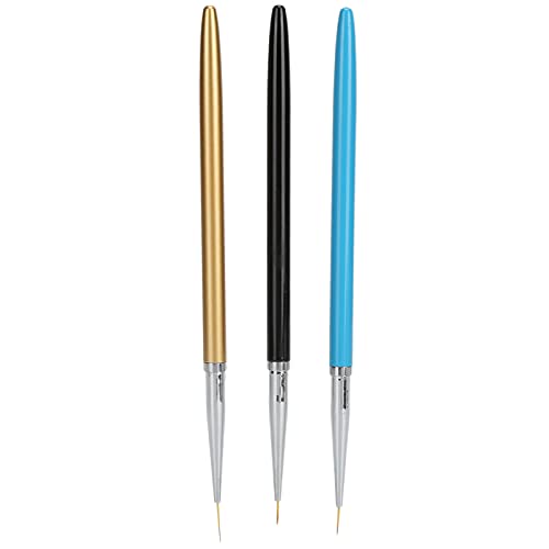 3Pcs Professional Nail Art Brush Set - Fine Liner, Painting & Design Brushes for Gel Polish, Acrylic Nails & Manicures | Perfect for Salon, Home Use & DIY Nail Art Designs