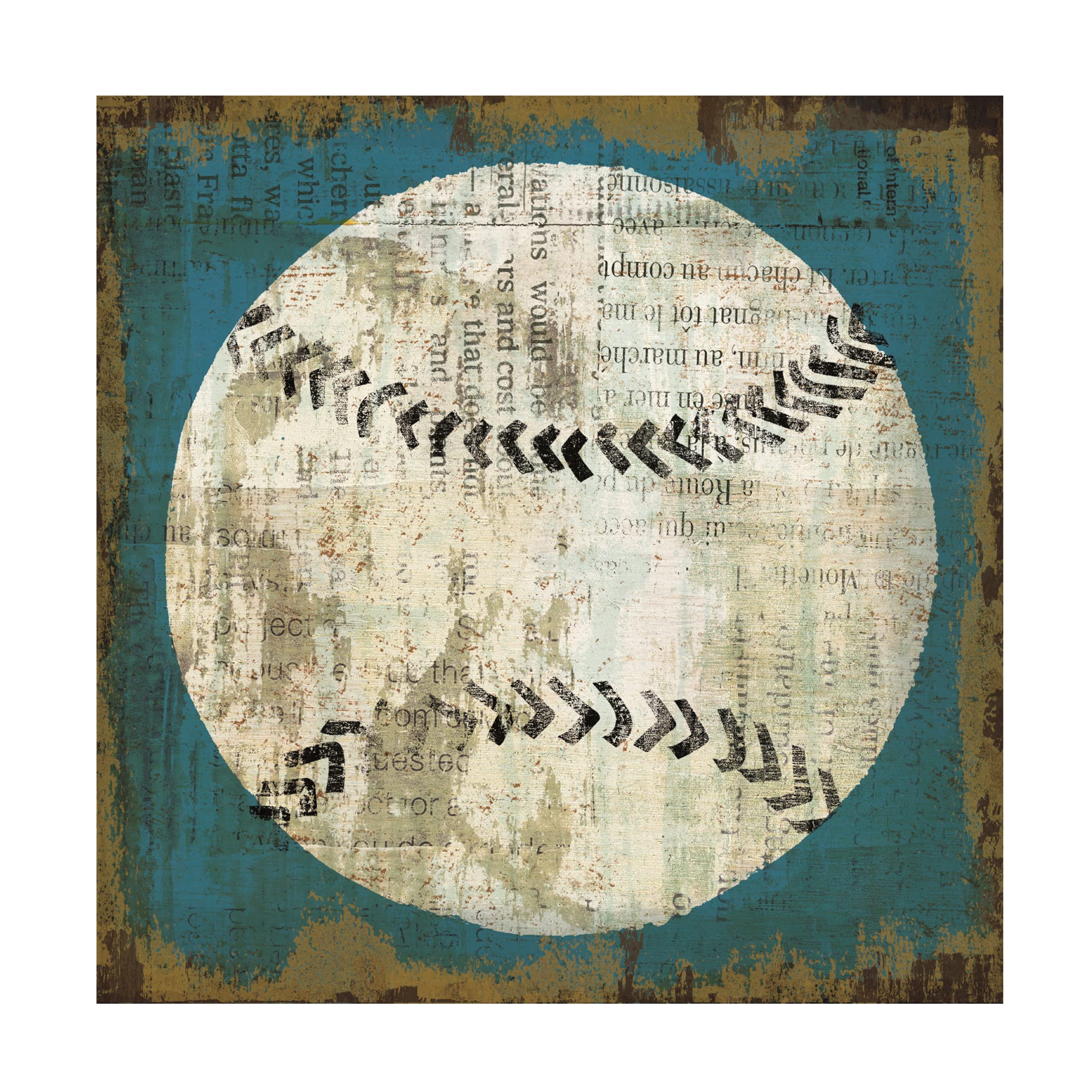 Michael Mullan 'Ball I on Blue' Canvas Wall Art - Modern Abstract Painting for Living Room, Bedroom & Office Decor
