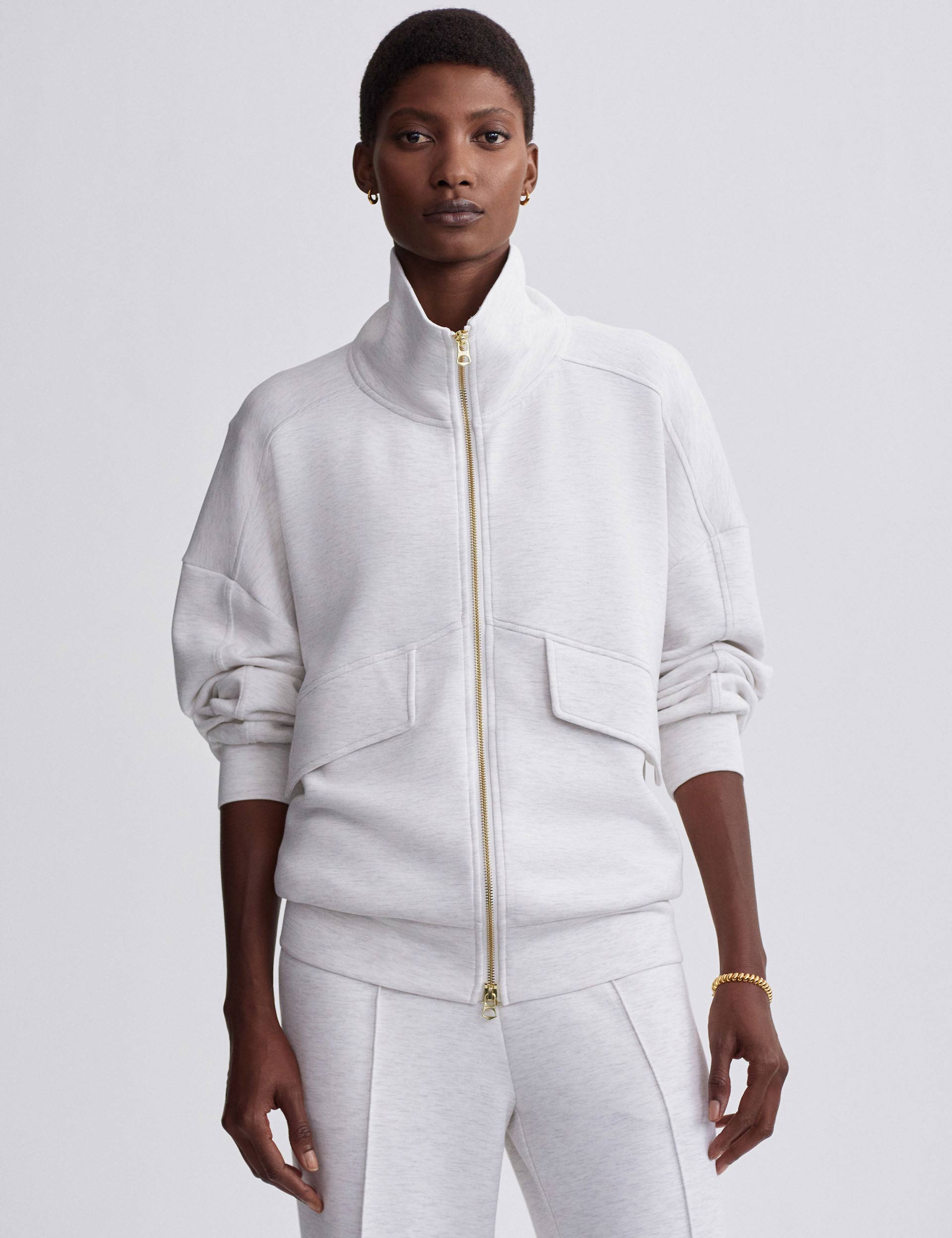 Garcia Zip Through Sweatshirt Ivory Marl - Comfortable Pullover Hoodie for Men & Women | Perfect for Casual Wear, Gym, and Outdoor Activities