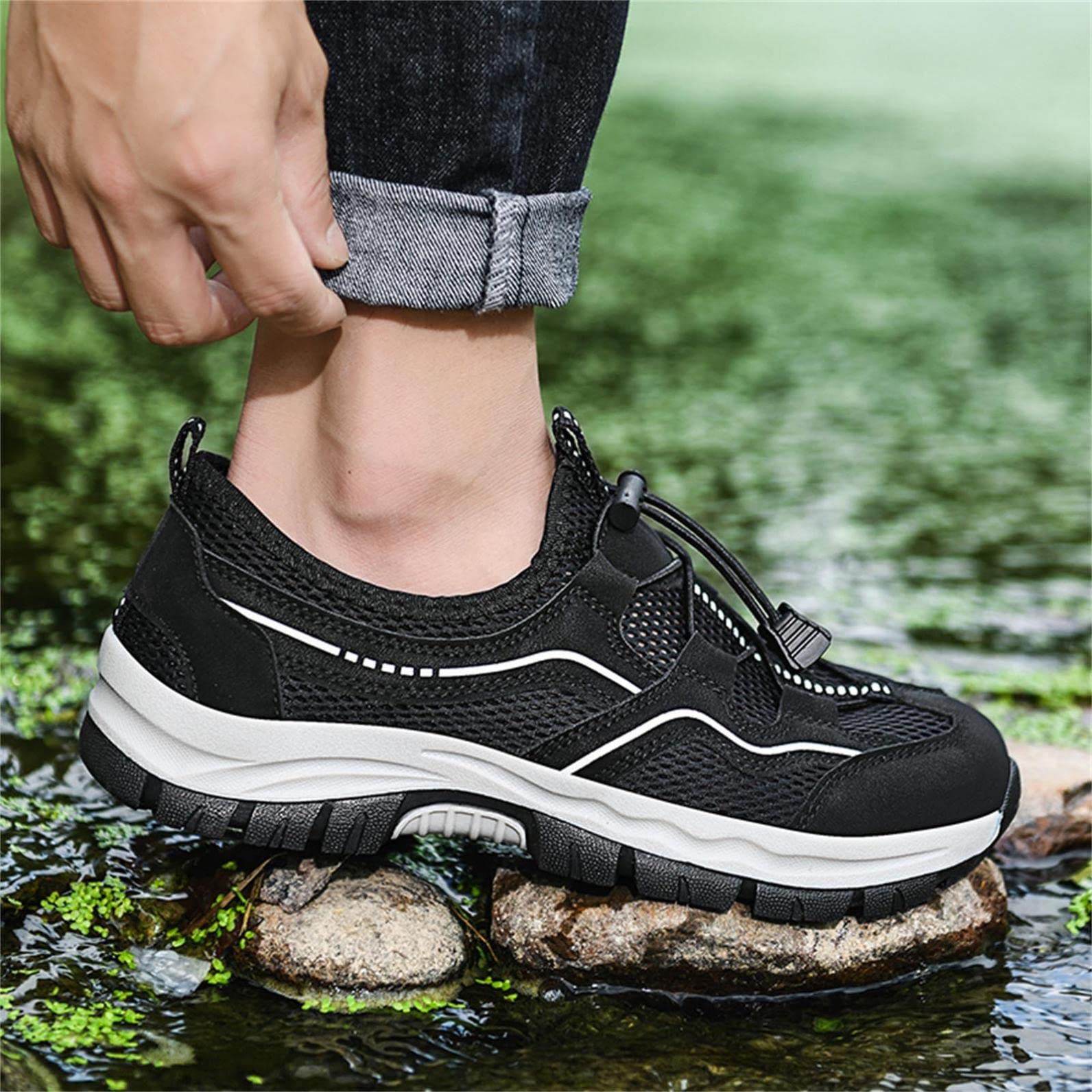 Hbeylia Men's Hiking Shoes - Breathable Mesh Low Top Boots with Non-Slip Sole for Walking, Climbing & Trekking | Lightweight Outdoor Sneakers for Running, Backpacking & Trail Sports (Ideal for Mountain Hiking, Camping & Daily Outdoor Adventures)