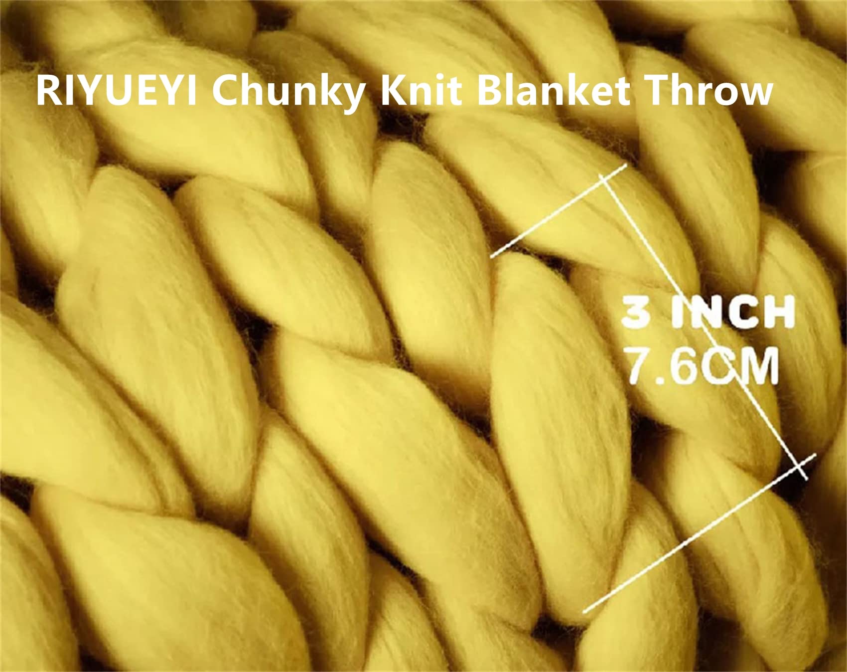 Chunky Knit Throw Blanket - Oversized Cable Knit Chenille Blanket 70x78 Inches (180x200cm) - Soft Hand Knotted Braided Blanket for Sofa, Bed, Couch - Cozy Gray Blanket for Winter, Living Room, Home Decor