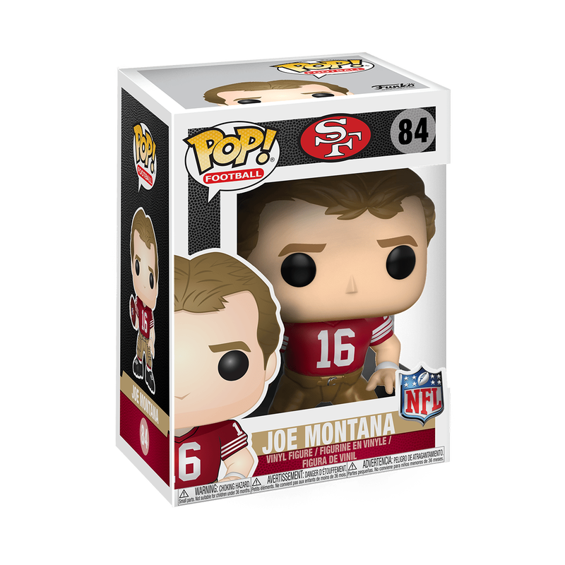 Joe Montana Funko Pop NFL 84 with Protector Case - San Francisco 49ers Collectible Figure for Football Fans & Sports Memorabilia Display