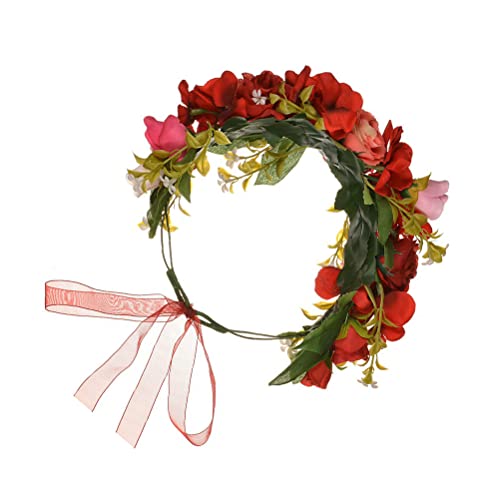 Elegant Rose Flower Headband for Bridal Wedding | Floral Wreath Crown & Garland Headpiece | Perfect for Bridal Shower, Boho Wedding & Photo Shoots