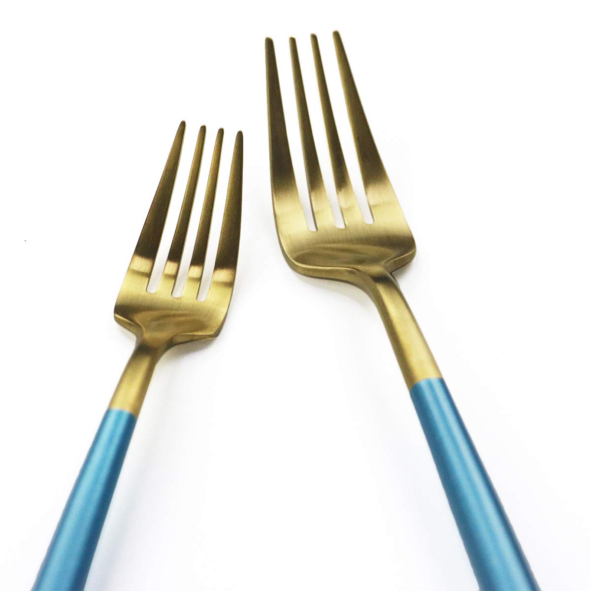 Premium 40-Piece Royal Blue Flatware Set - 18/10 Stainless Steel Cutlery with Matte Blue Handles (Forks, Spoons, Knives for 8) - Elegant Dinnerware for Home, Camping & Travel Use