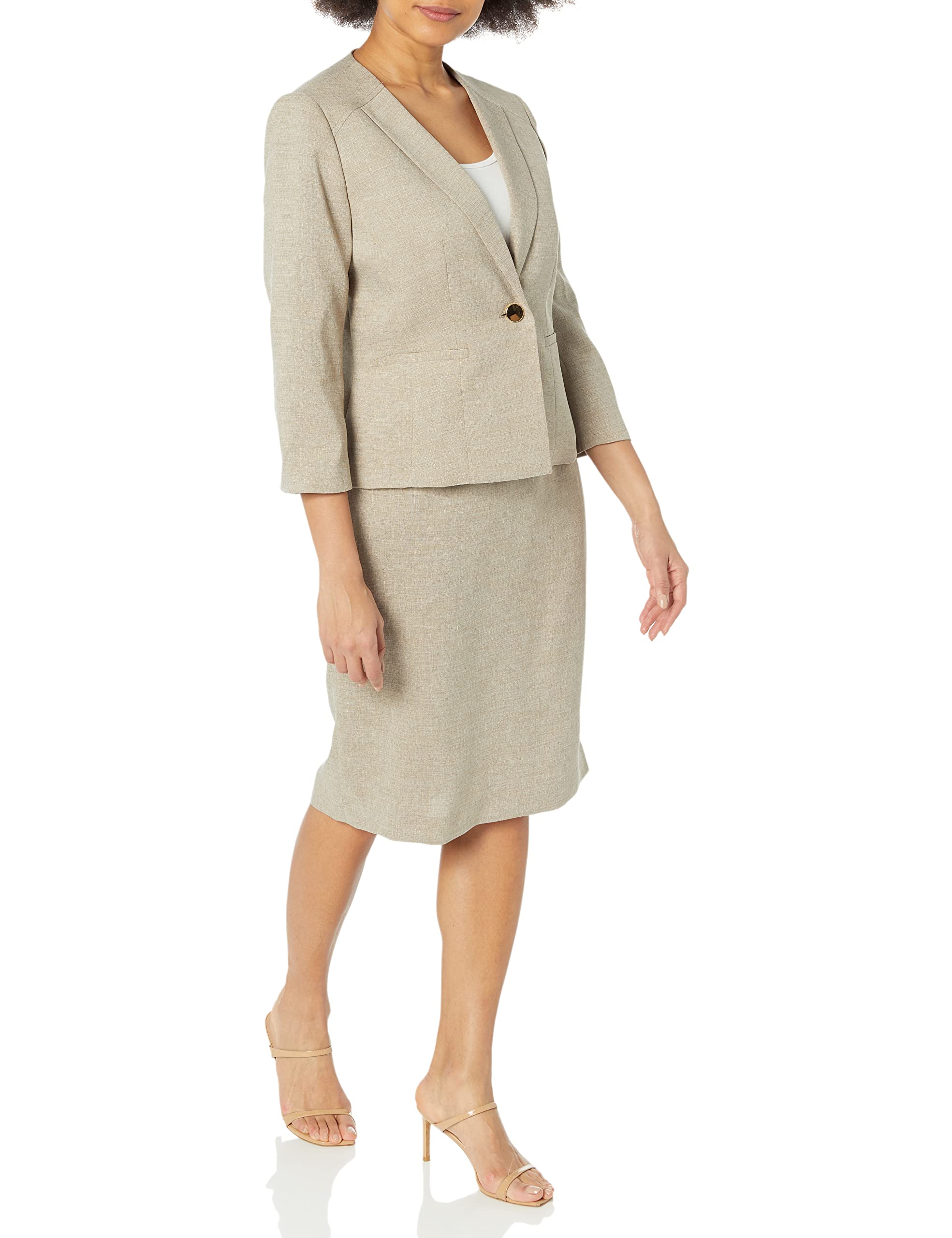 Stylish Women's Petite Jacket & Skirt Suit Set - Professional Office Wear, Business Attire, Formal Outfits for Work, Interviews & Special Occasions
