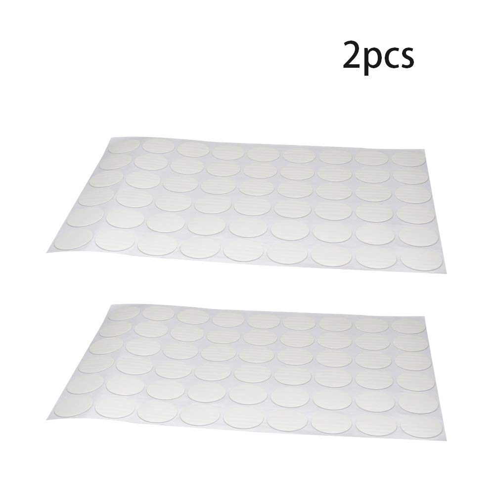 MroMax PC-09 Screw Hole Covers (50 Pack) - 0.83 Inch Diameter PVC Self-Adhesive Furniture Plugs - White Screw Hole Stickers for Cabinet, Shelf, Closet, Wooden Furniture Repair - Perfect for Home Office & Bathroom Organization