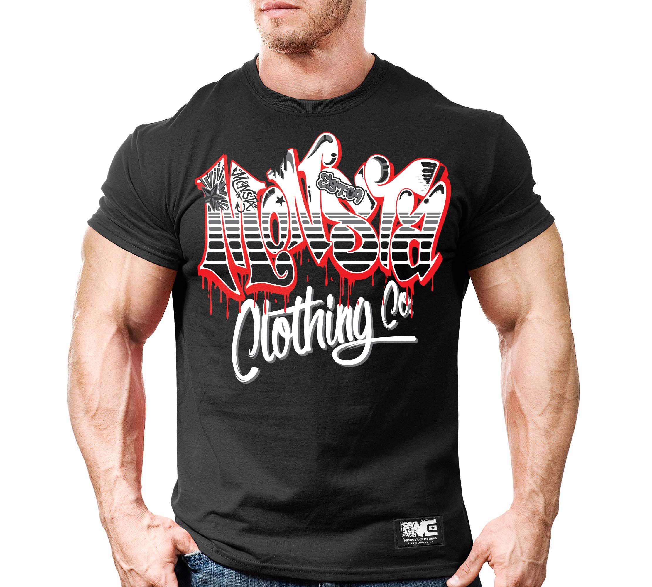 Men's Bodybuilding Workout Gym T-Shirt - Graffiti Design Athletic Shirt for Weightlifting & Fitness Training - Perfect for Gym, Workouts & Streetwear Fashion