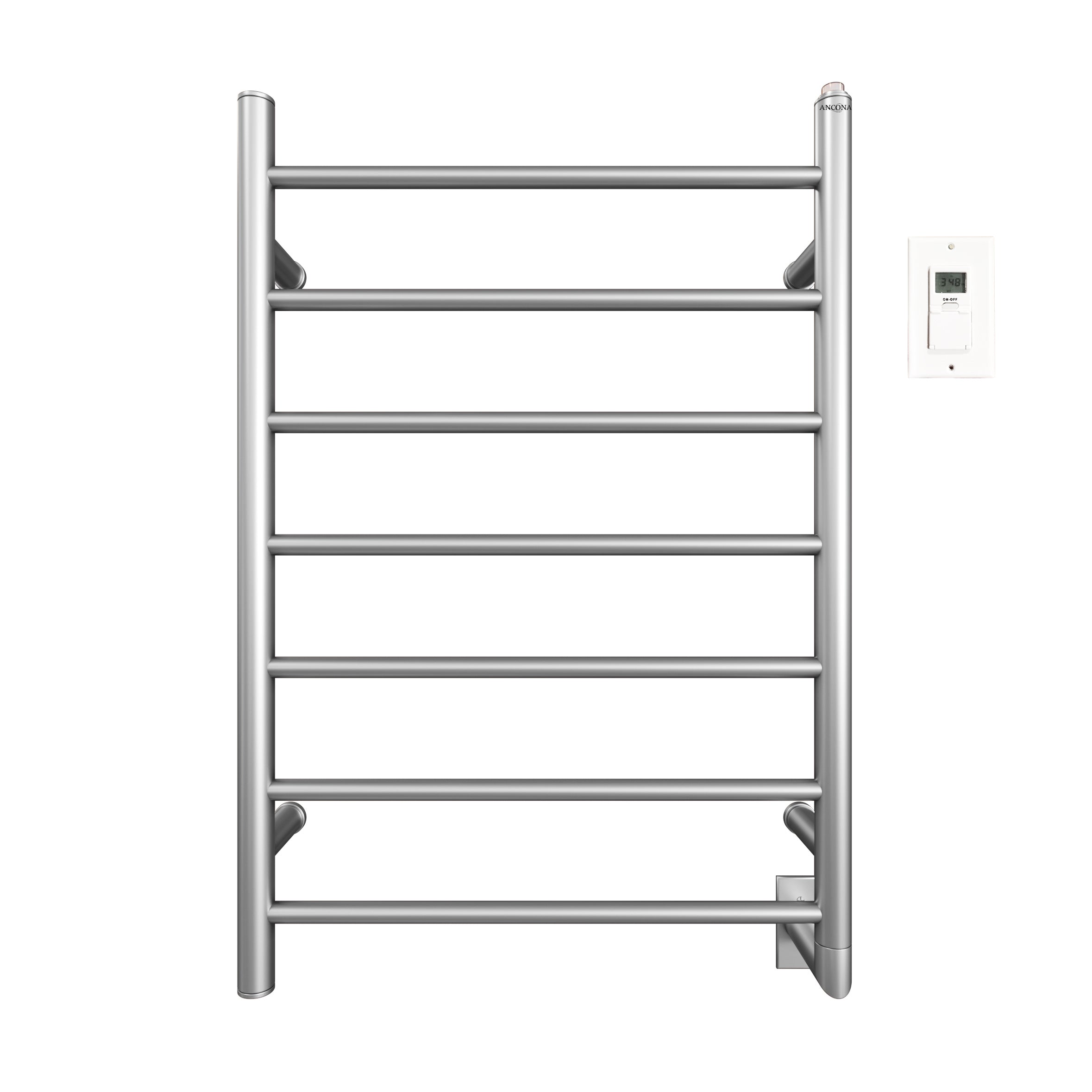 31-inch Brushed Stainless Steel Hardwired Electric Towel Warmer & Drying Rack with Timer - Fast Heating Bathroom Accessory for Spa, Hotel & Luxury Home Use