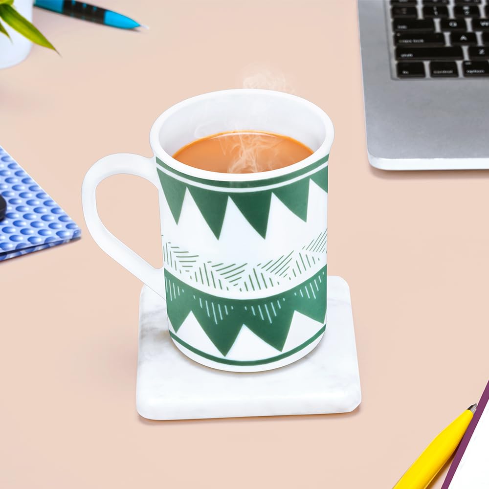 BOROSIL Tri Wave Opalware Mug - Set of 1 Elegant 350ml Tea & Coffee Cup | Microwave & Dishwasher Safe, Bone-Ash Free | Premium White Ceramic for Home, Office & Gifting | Perfect for Daily Use, Parties & Housewarming Gifts
