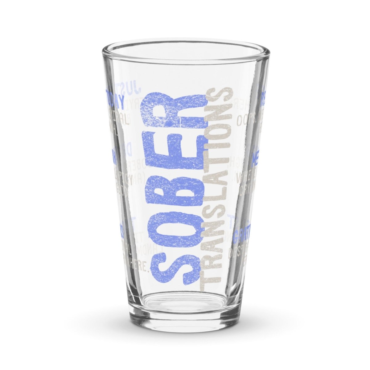 Sober Translations Vol. 2 - 12oz Recovery Pint Glass for Alcohol-Free Celebrations & AA Meetings - Ideal for Sober Living, Gift Giving & Support Group Gatherings