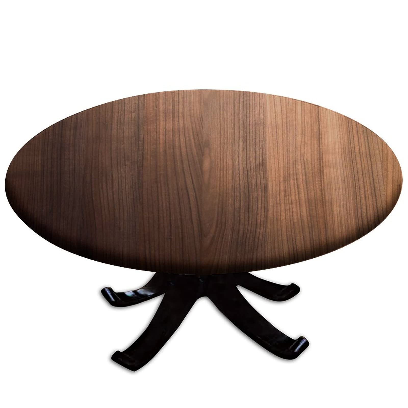 Waterproof Wood Texture Tablecloth Round - Fitted Wood Plank Design for Outdoor Dining, Kitchen, Holiday & Party Decor - Fits 40