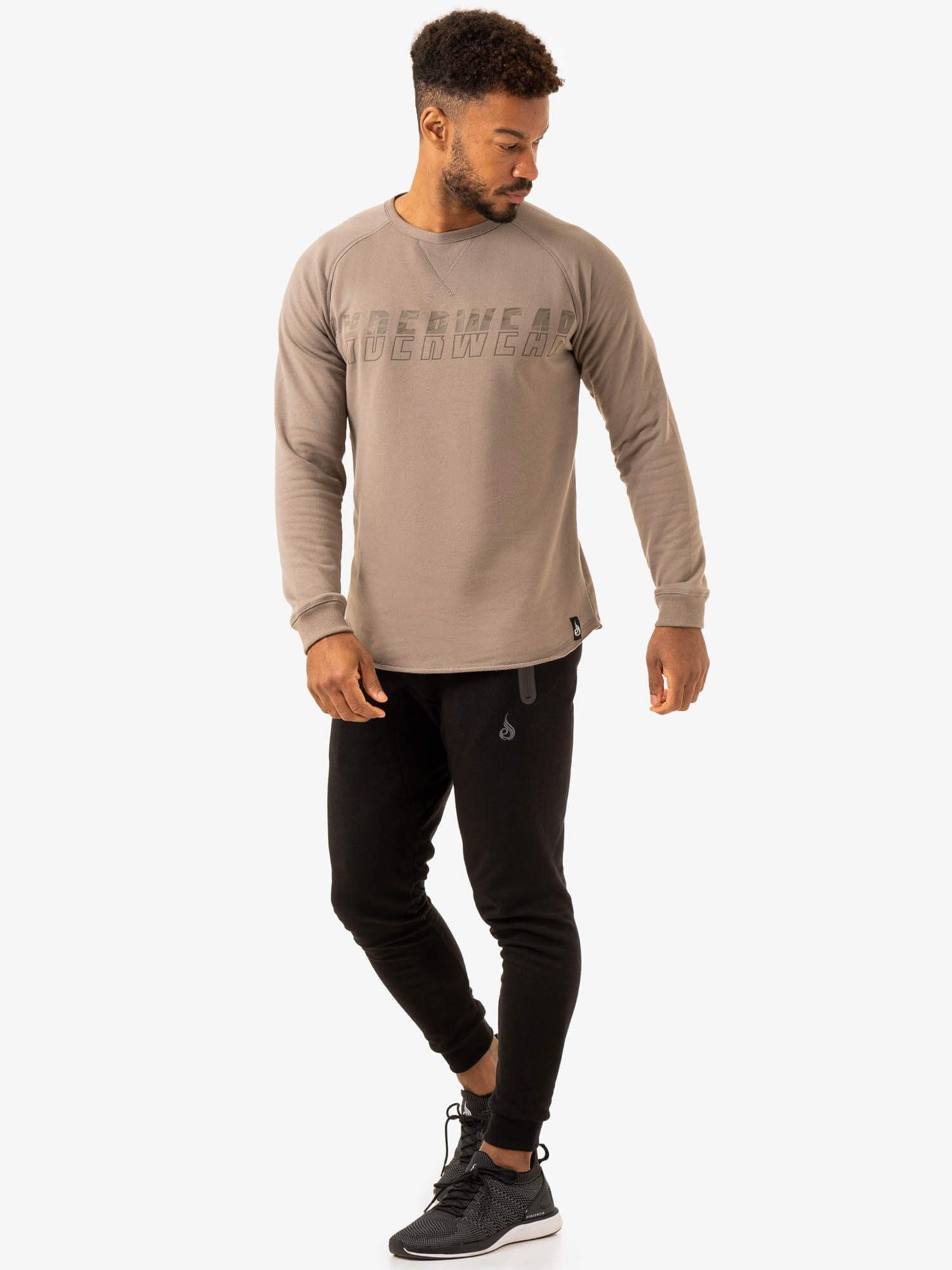 Overdrive Crew Neck T-Shirt for Men - Soft Cotton Mushroom Color Casual Tee - Perfect for Everyday Wear, Gym, and Outings