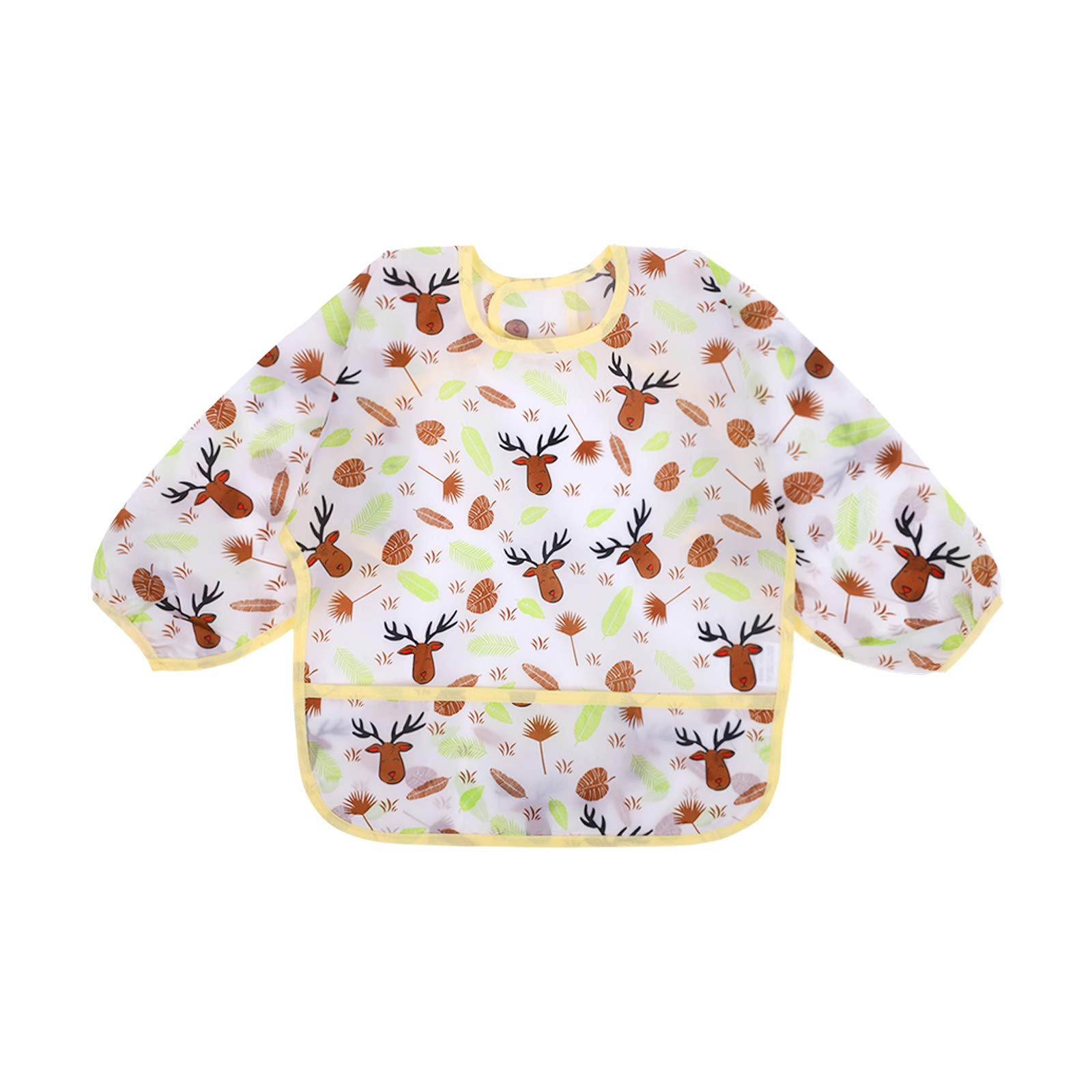 Accmor Waterproof Long Sleeve Baby Bibs - Soft Toddler Feeding Bib for 6-36 Months - Perfect for Messy Meals & Learning to Eat Independently