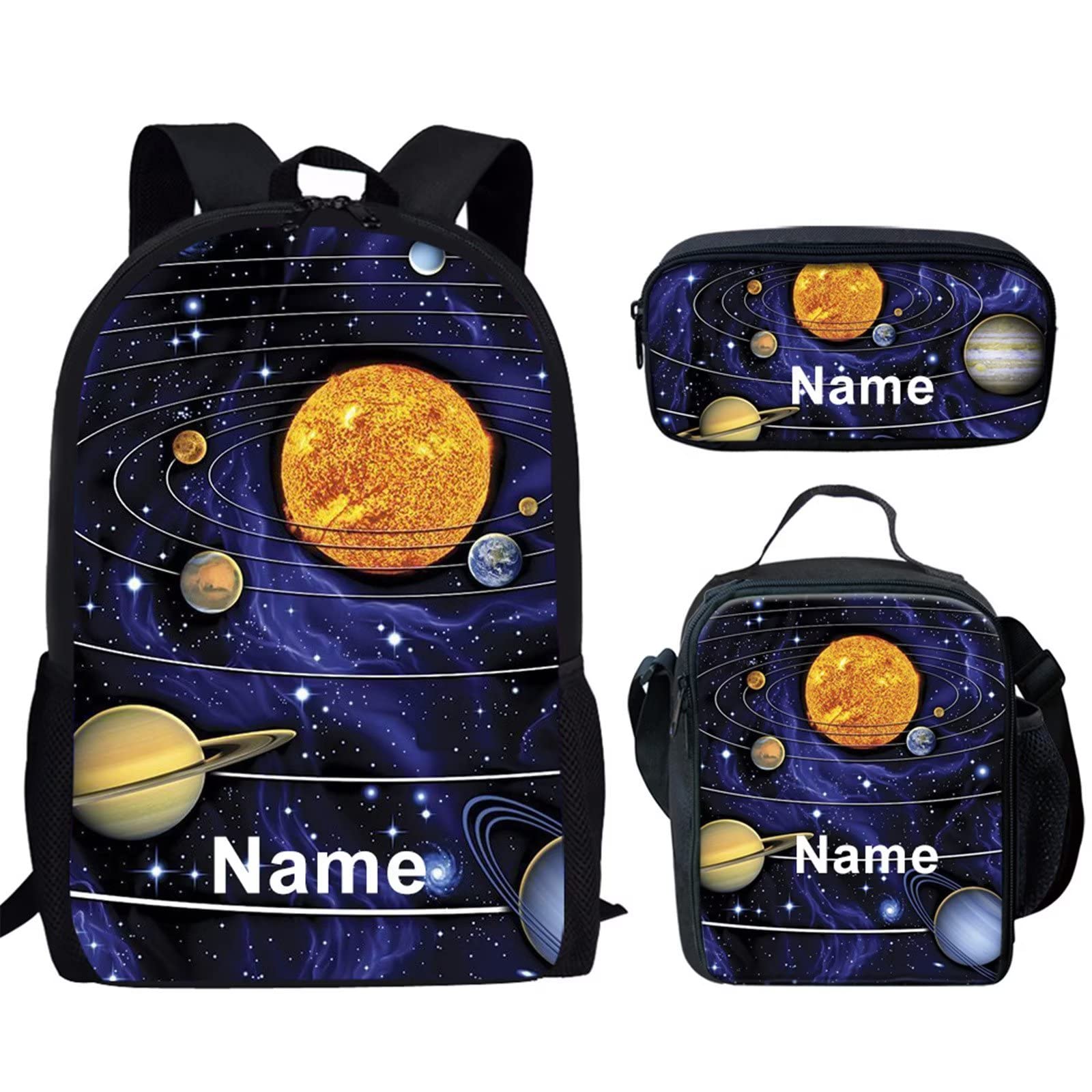 HUGS IDEA 3-Piece School Backpack Set with Insulated Lunch Bag & Pencil Case - Perfect for Kids, Students & Daily Commute