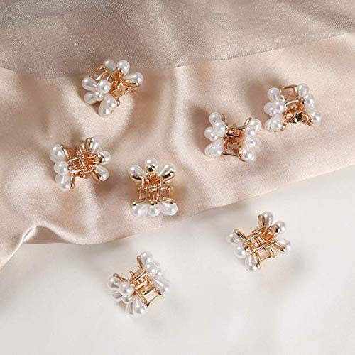 HappyMates 10-Piece Pearl Acrylic Resin Hair Clip Set - Handmade Fashion Hair Barrettes & Bobby Pins for Women & Girls - Perfect for Weddings, Parties & Everyday Styling