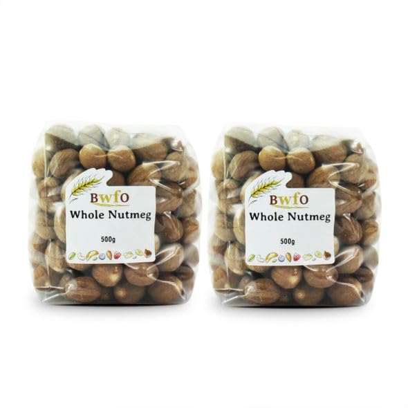Premium Whole Nutmeg Spice (1kg) - Organic, Non-GMO, Freshly Packed for Baking, Cooking & Holiday Recipes - Perfect for Pumpkin Pie, Eggnog & Mulled Wine