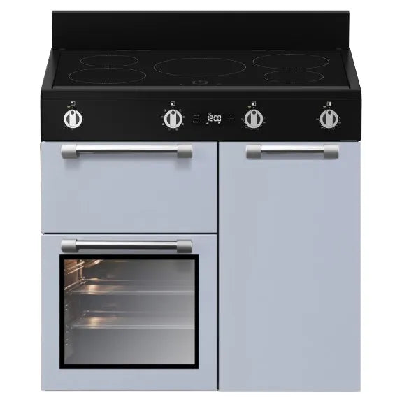 Beko 90cm Induction Range Cooker with 5 Burners - Blue (BRC916IMB BL) | Energy Efficient Electric Stove for Modern Kitchens, Perfect for Baking, Roasting & Family Cooking