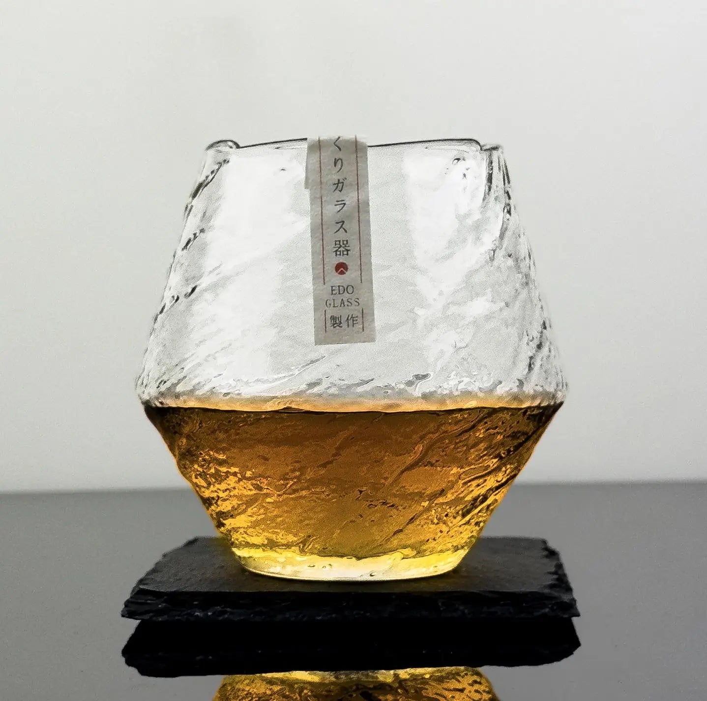 Premium 420ml Japanese Style Snowflake Whisky Glass Tumbler with Wooden Gift Box - Elegant Whiskey Drinking Glass for Gifts, Home Bar, and Holiday Entertaining