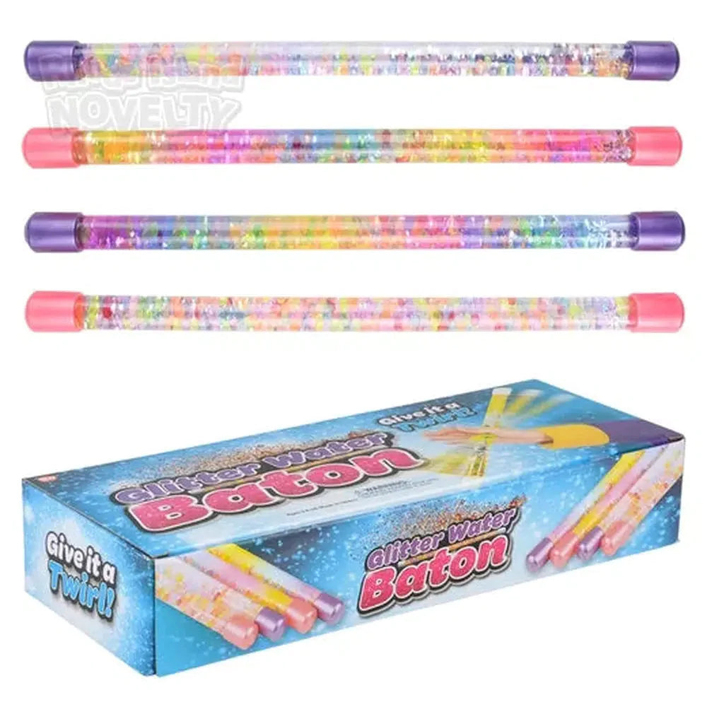 12 Pack Glitter Water Baton Toys for Kids - Fun Light Up Party Favors, Pool & Outdoor Play, Birthday Gifts, Summer Activities