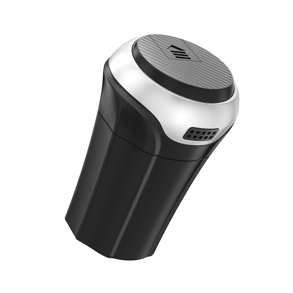 Premium Stainless Steel Car Trash Can with LED Lights - Zcargel Portable Smokeless Ashtray & Mini Waste Bin for Car, Bedroom, Office, Hallway & Garden - Universal Vehicle Accessories for Cleanliness & Organization