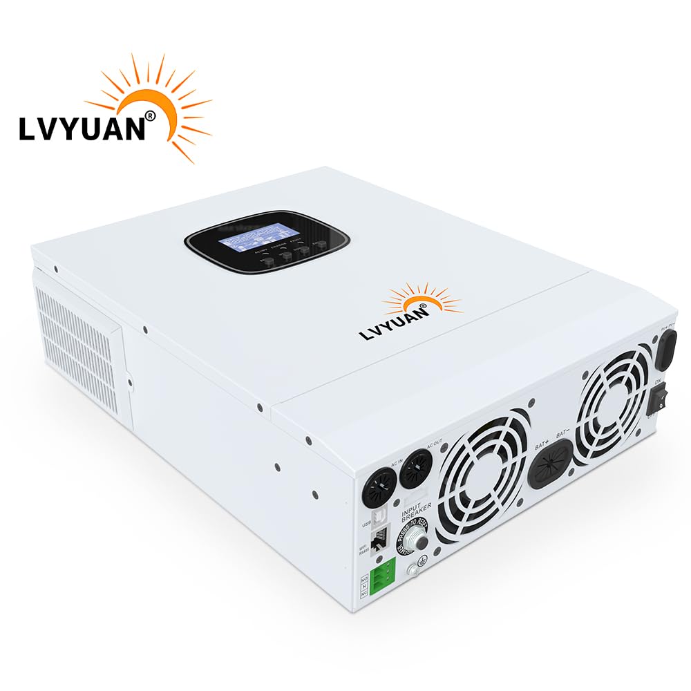 LVYUAN 3000W 24V Pure Sine Wave Solar Hybrid Inverter with 60A MPPT Charge Controller - All-in-One Power Solution for Off-Grid Homes, RVs, Camping & Emergency Backup Power