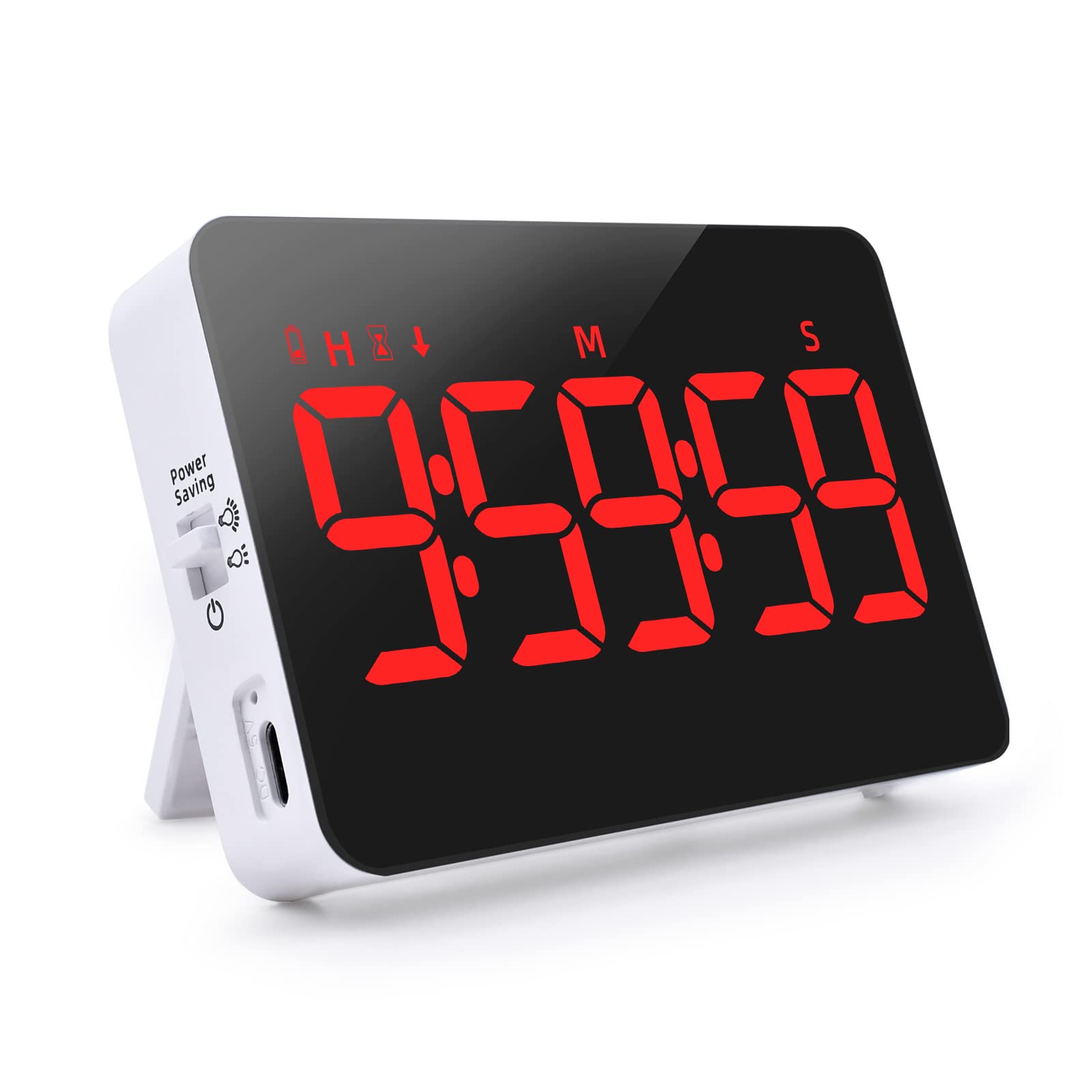Rechargeable Digital Kitchen Timer with Countdown/Count Up, Vibration Mode, Adjustable Volume & LED Display - Perfect for Cooking, Baking, Study Sessions, Classroom Teaching & Time Management (Kids & Adults)
