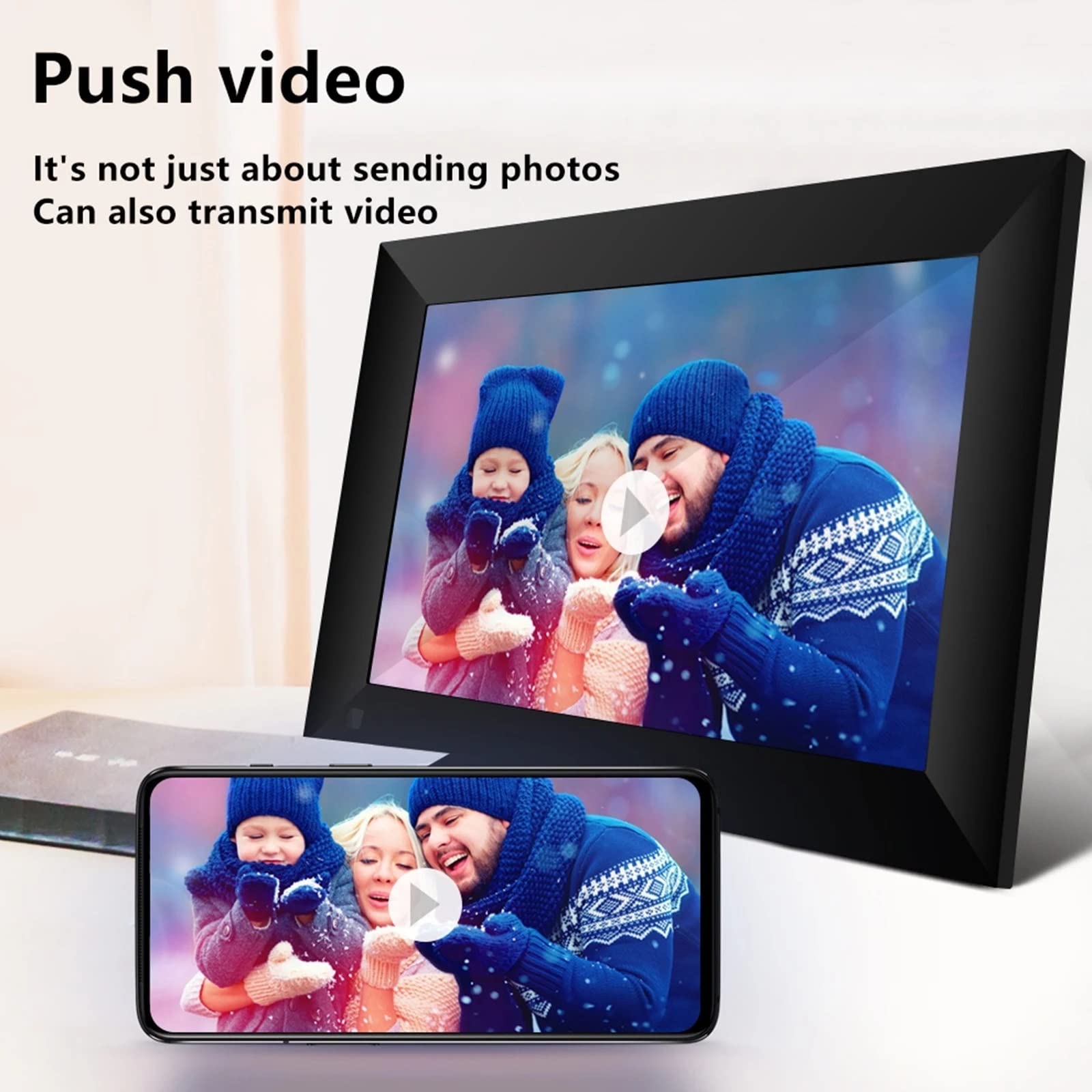 10.1 Inch Digital Picture Frame - 16GB Smart WiFi Digital Photo Frame with Touch Screen, 800x1280 IPS LCD, App Control for Remote Photo Sharing - Perfect for Home Decor, Office Display & Gift Giving (Black)