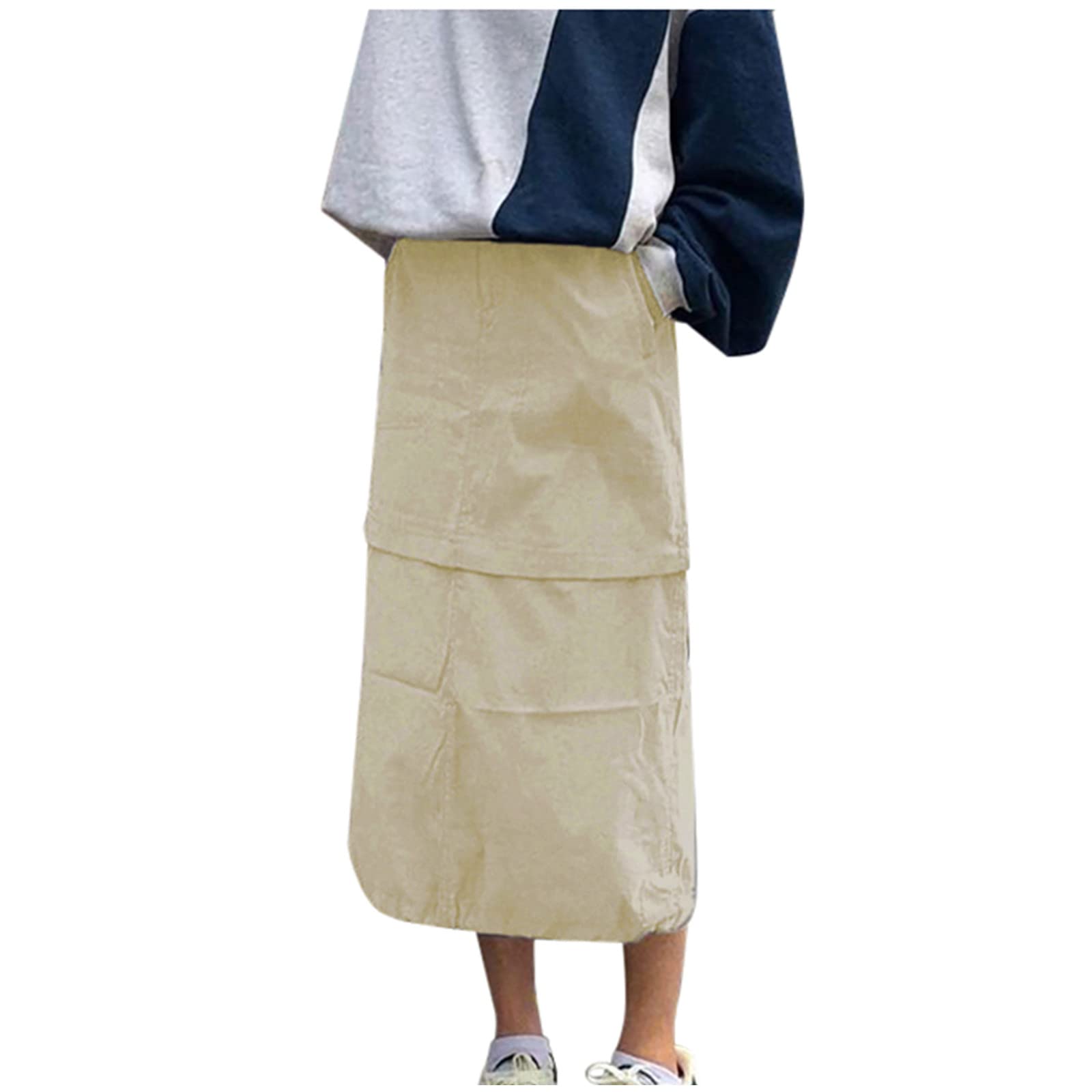 Binmer Y2K Cargo Pants for Women - Baggy Low Waist Jogger Pants with Multiple Pockets | Hippie Punk Streetwear | Solid Color Full Length Trousers | Perfect for Casual Outfits, Music Festivals & Urban Fashion