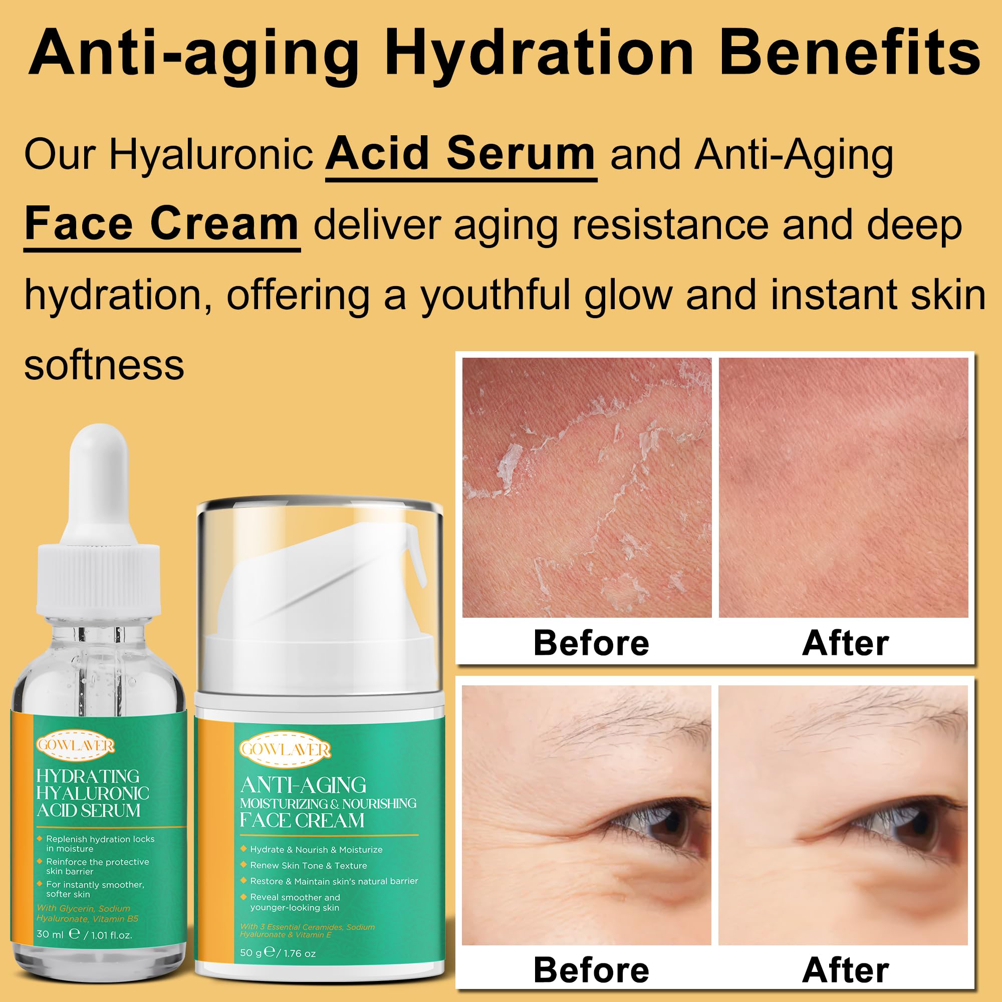 Best Anti-Aging Skincare Set for Women & Teens - Niacinamide Retinol Serum, Hyaluronic Acid Face Serum - Complete Facial Care Routine Kit - Perfect Christmas Gift for Her - Ideal for Daily Use & Special Occasions